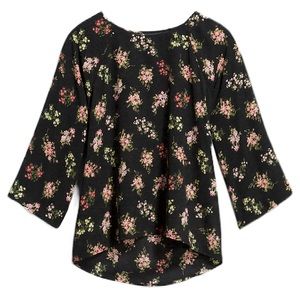 Petite Floral Larie Crew Neck Blouse